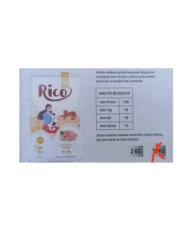 Rico RICO ADULT CATS (CHICKEN) CHICKEN DRY FOOD 2 KILO