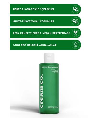 Cream Co. Cream Co. Mattifying Blackhead Anti-Acne Purifying Toner Bha/pha Niacinamide Toner - Buy Online on GoSupps.com