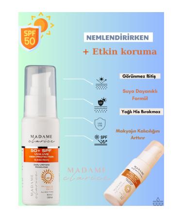 Madame Clarice Face Sun Cream High Protection Spf50 +aloe Vera +vitamin E + Pro B5 Vitamin Face Sun Cream - Buy Online on GoSupps.com