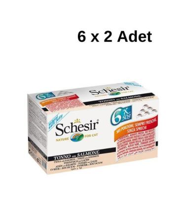 Schesir Multipack Salmon Cat Canned Food 50 gr X 6 Pieces X2
