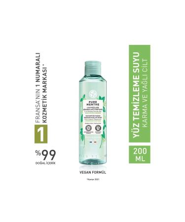 Yves Rocher Pure Menthe Prebiotic Micellar Water for Combination and Oily Skin - 200 ml