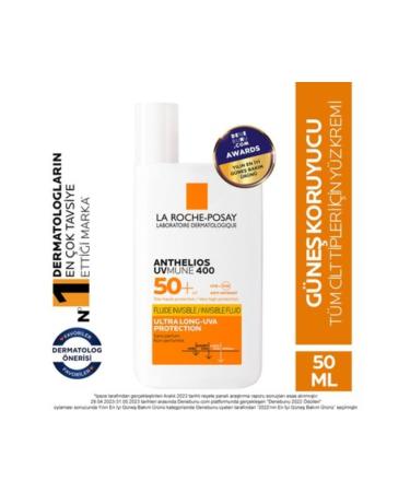 La Roche Posay La Roche-Posay Anthelios UVmune 400 Invisible Fluid SPF 50- 50 ml - Buy Online on GoSupps.com