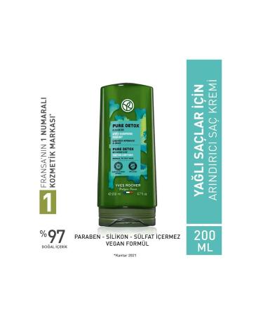 Yves Rocher Purifying Conditioner for Oily Hair (Pure Detox) - Vegan-200 ml