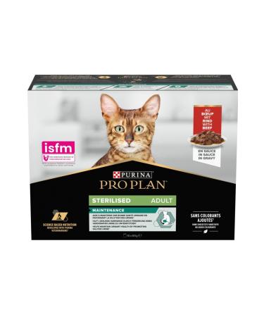 Purina Pro Plan Cat Wet Food Cattle Pouch Neutered Sterilized 10x85Gr