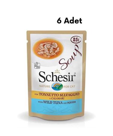 Schesir Tuna and Calamari Cat Soup 85 gr X6