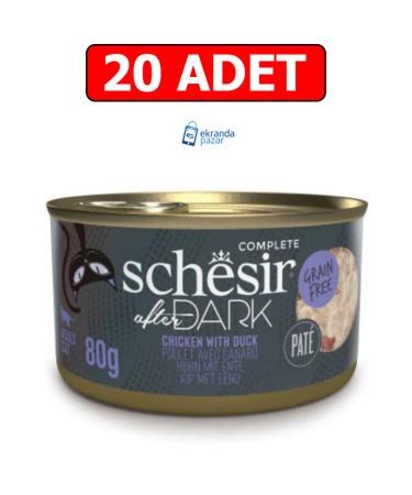 Schesir after dark grain-free pate chicken and duck cat canned food 80gr 20pcs cat wet food puree