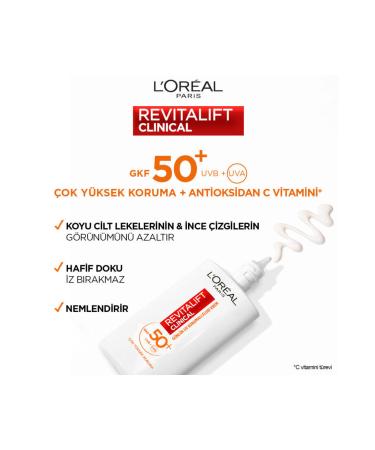 L'Oreal Paris Revitalift Clinical SPF 50+ Daily High UV Protection Face Sunscreen - Buy Online on GoSupps.com
