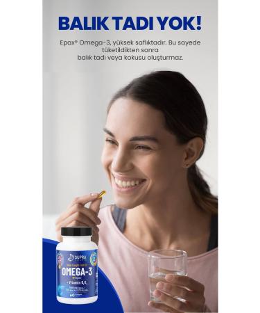 Supra Protein Epax Omeg-3 Fish Oil 2 000 Mg Fish Oil + Vitamin D3 & K2 60 Capsules - Buy Online on GoSupps.com