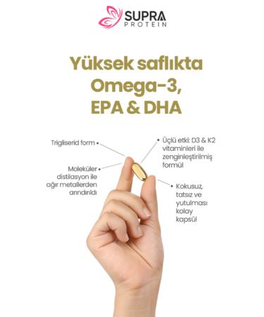 Supra Protein Epax Omeg-3 Fish Oil 2 000 Mg Fish Oil + Vitamin D3 & K2 60 Capsules - Buy Online on GoSupps.com