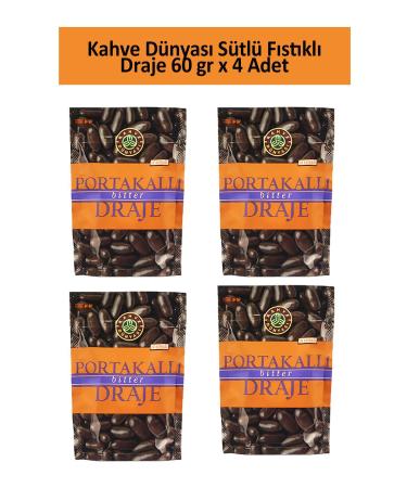 Coffee World ORANGE BITTER DRAGEE 60 GR x 4 Pieces