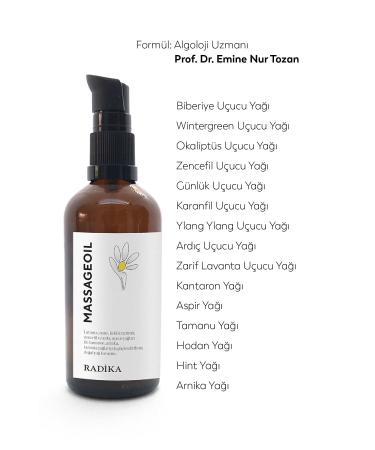 Radika Aromatherapy Massage Oil for Pain / Muscle and / Prof. Dr. Emine Nur Tozan Formula - Buy Online on GoSupps.com