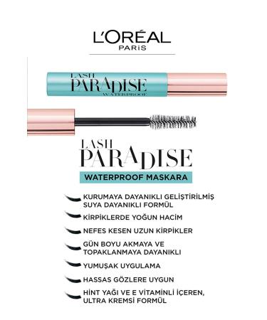 L'Oreal Paris PARAD SE WATERPROOF EYELASH VOLUMIZER WATERPROOF BLACK MASCARA GKHAIR977 - Buy Online on GoSupps.com