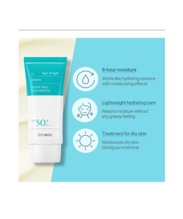 Scinic Enjoy Super Mild Sun Essence SPF50+ PA++++ (50ml) |Korean Skincare KOREA Vegan Sunscreen - Buy Online on GoSupps.com