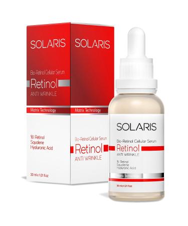 SOLARIS Anti-Aging Retinol Serum Repairing and Nourishing 30 ml (1% RETINOL AND HYALURONIC ACID) - Buy Online on GoSupps.com