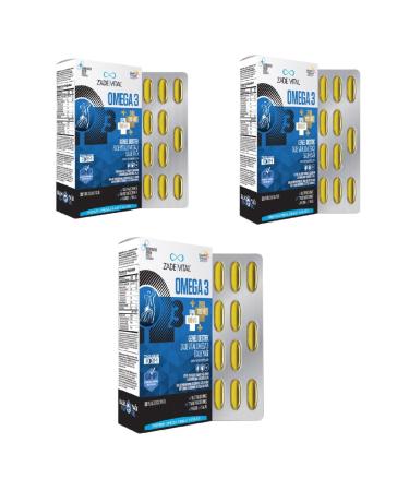 Zade Vital Omega 3 Fish Oil Premium 30 Capsules 3 Pcs Advantage Package