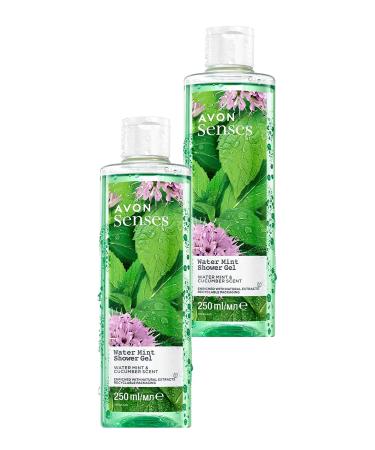 Avon Senses Water Mint Mint and Cucumber Scented Shower Gel 250 Ml. Set of Two