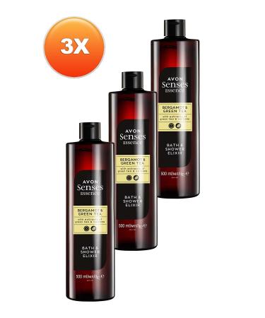 Avon Bergamot and Green Tea Scented Bath Shower Gel 500 Ml. Triple Set - Buy Online on GoSupps.com