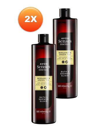 Avon Senses Essence Bergamot and Green Tea Scented Bath Shower Gel 500 Ml. Set of Two - Buy Online on GoSupps.com