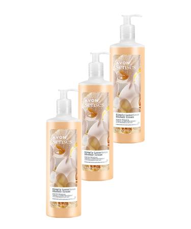 Avon Simply Luxurious White Peach and Vanilla Orchid Scented Shower Cream 720 Ml. Set of Three