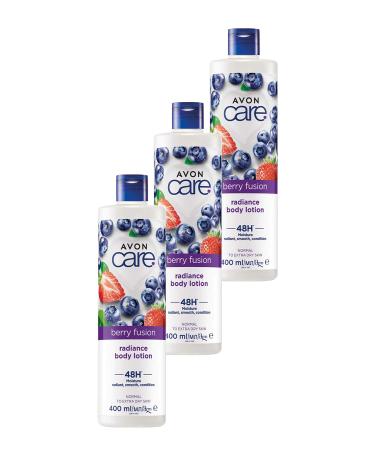 Avon Care Blueberry and Strawberry Extract Hand Face and Body Cream 400 Ml. Triple Set