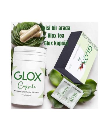 GLOX Tea Herbal Detox Tea with Bromelain Content 60 Pieces AND 30 capsules