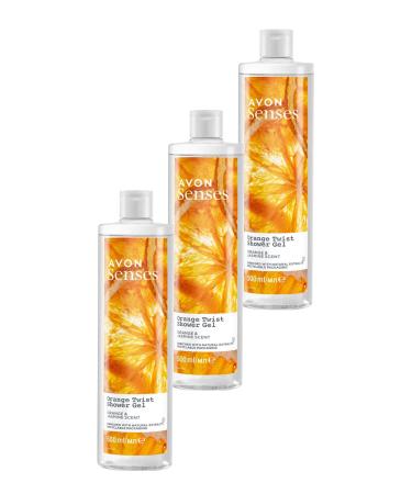 Avon Senses Orange Twist Orange and Jasmine Scented Shower Gel 500 Ml. Triple Set