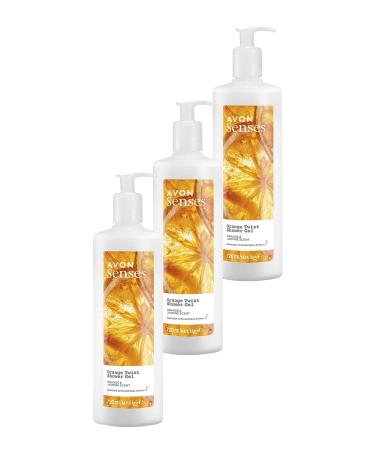 Avon Senses Orange Twist Orange and Jasmine Scented Shower Gel 720 Ml. Triple Set
