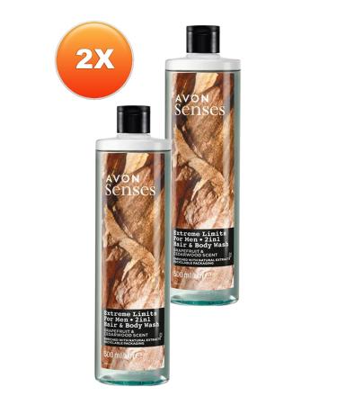 Avon Senses Extreme Limits Grapefruit and Sandalwood Scented Hair and Body Shower Gel for Men 500 Ml. Duo - Buy Online on GoSupps.com