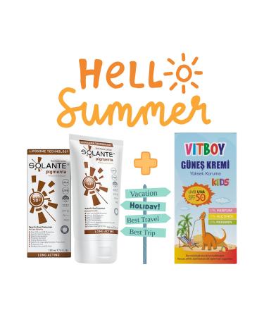 Solante Pigmenta Lotion Spf 50+ 150 Ml - Vitboy High Protection Spf 50+ Children's Sun Cream 75 Ml
