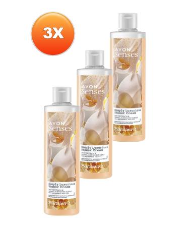 Avon Simply Luxurious White Peach and Vanilla Orchid Scented Shower Cream 250 Ml. Set of Three - Buy Online on GoSupps.com