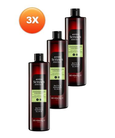 Avon Senses Essence Lemongrass and Coconut Scented Bath Shower Gel 500 Ml. Set of Three - Buy Online on GoSupps.com