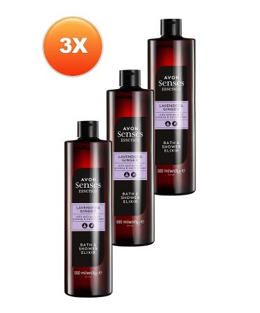 Avon Senses Essence Lavender and Ginger Scented Bath Shower Gel 500 Ml. Set of Three - Buy Online on GoSupps.com