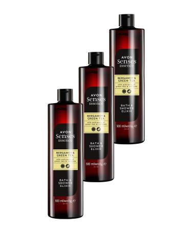 Avon Bergamot and Green Tea Scented Bath Shower Gel 500 Ml. Triple Set