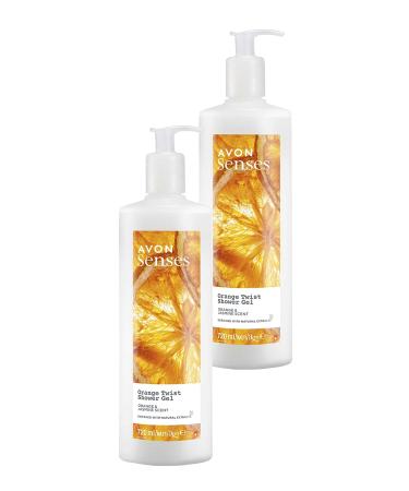 Avon Senses Orange Twist Orange and Jasmine Scented Shower Gel 720 Ml. Set of Two
