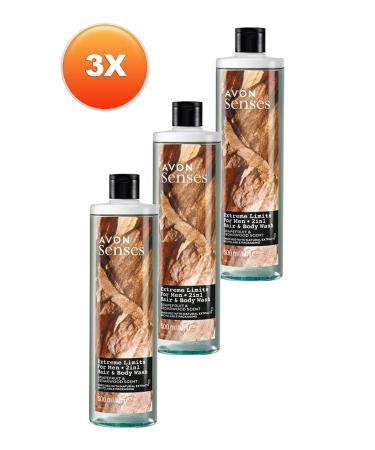 Avon Senses Extreme Limits Grapefruit and Sandalwood Scented Hair and Body Shower Gel for Men 500 Ml. Triple S - Buy Online on GoSupps.com