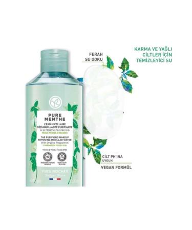 Yves Rocher Micellar Water - Mixed and Oily Skin / Pure Menthe Tonic Effective and Purifying - Prebiotic 400 ml - Buy Online on GoSupps.com