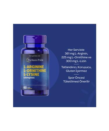 Puritan's Pride L-arginine L-ornithine L-lysine Complex 60 Tablets - Buy Online on GoSupps.com