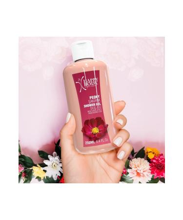 Happy Body Permanent Peace and Calm Symbol Peony Scented Moisturizing Shower and Bath Gel 250ml