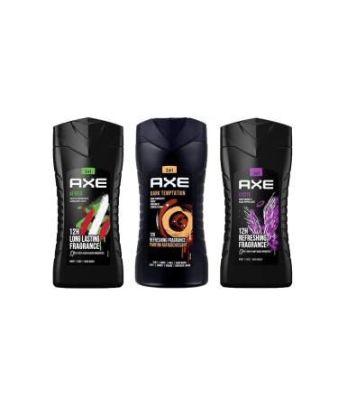Axe Excite Shower Gel & Dark Temptation Shower Gel & Africa 3in1 Men's Shower Gel 250ML 3 Piece Set