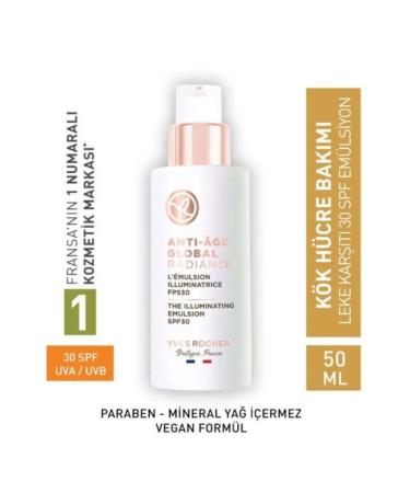 Yves Rocher Anti-Spot 30 SPF Emulsion Cream - Regenerating Anti-Aging / Anti-Age Global 50ml