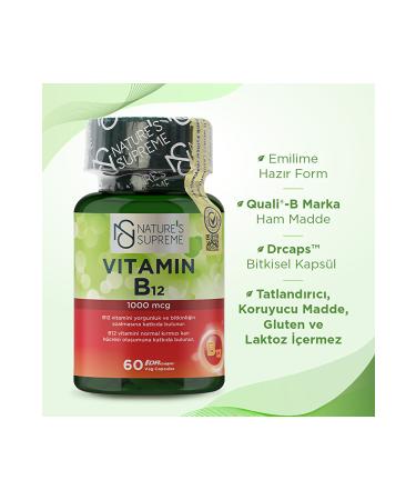 Natures Supreme Vitamin B12 1000 Mcg 60 Capsules - Buy Online on GoSupps.com