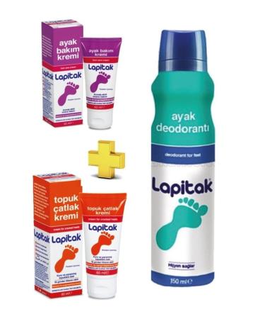 Lapitak Foot Care Cream 60 Ml + Heel Crack Cream 60 Ml + Foot Deodorant 150 Ml