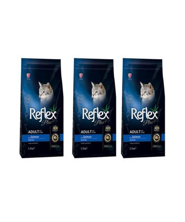 Reflex Plus Adult Cat Food with Salmon 1.5 Kg Set of 3