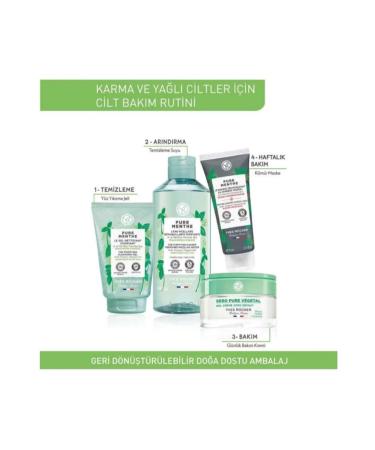 Yves Rocher Micellar Water - Mixed and Oily Skin / Pure Menthe Tonic Effective and Purifying - Prebiotic 400 ml - Buy Online on GoSupps.com