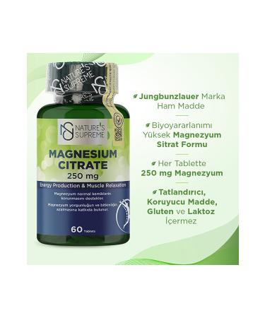 Natures Supreme Magnesium Citrate 250 Mg 60 Tablets - Buy Online on GoSupps.com