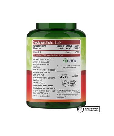 Natures Supreme Vitamin B12 1000 Mcg 60 Capsules - Buy Online on GoSupps.com