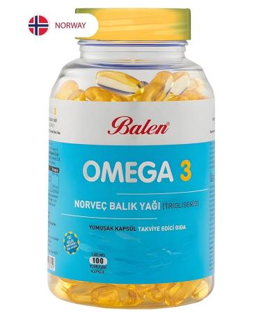 Balen Omega 3 Norwegian Fish Oil (Trigiliceride) Softgel 1380 Mg*100