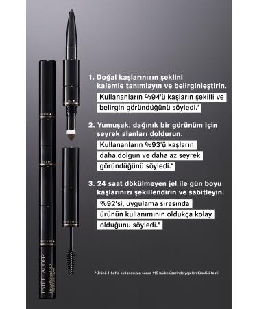 Estee Lauder Eyebrow Pencil - BrowPerfect 3D All-In-One Styler Multi-Tasker 08 Brunette - Buy Online on GoSupps.com