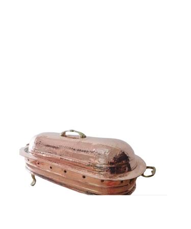 Batur Ticaret Copper chafing dish with lid for kebab serving