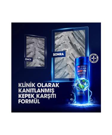 Clear Men Anti-Dandruff Shampoo Cool Sport Menthol Refreshing Menthol Effect 350 ml x 3 Pieces - Buy Online on GoSupps.com